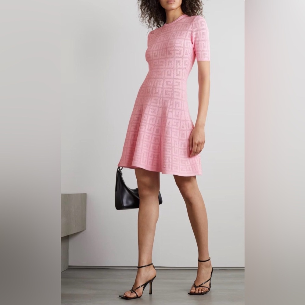 Givenchy Pink Short Flared Knit Dress